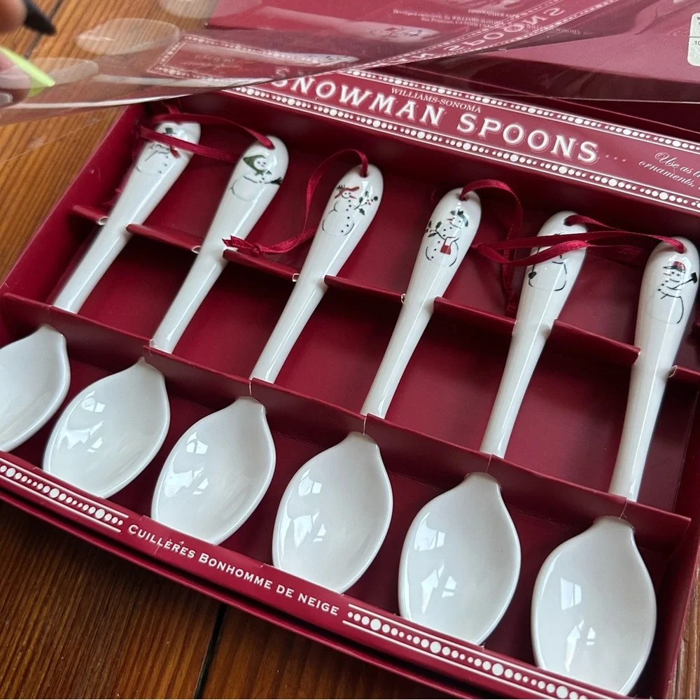 Set of 2 boxes NWT 2000s William-Sonoma Snowman Spoons
